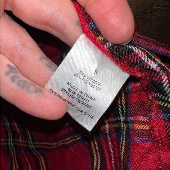 🎄Hippie Rose plaid flannel oversized button up - Picture 3 of 3